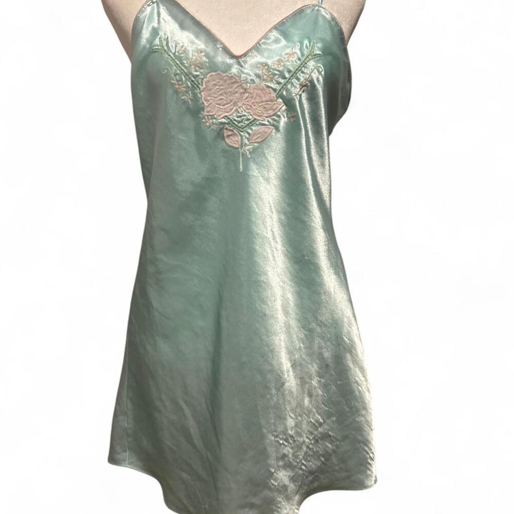 Vintage silk nightgown baby blue and pastel pink